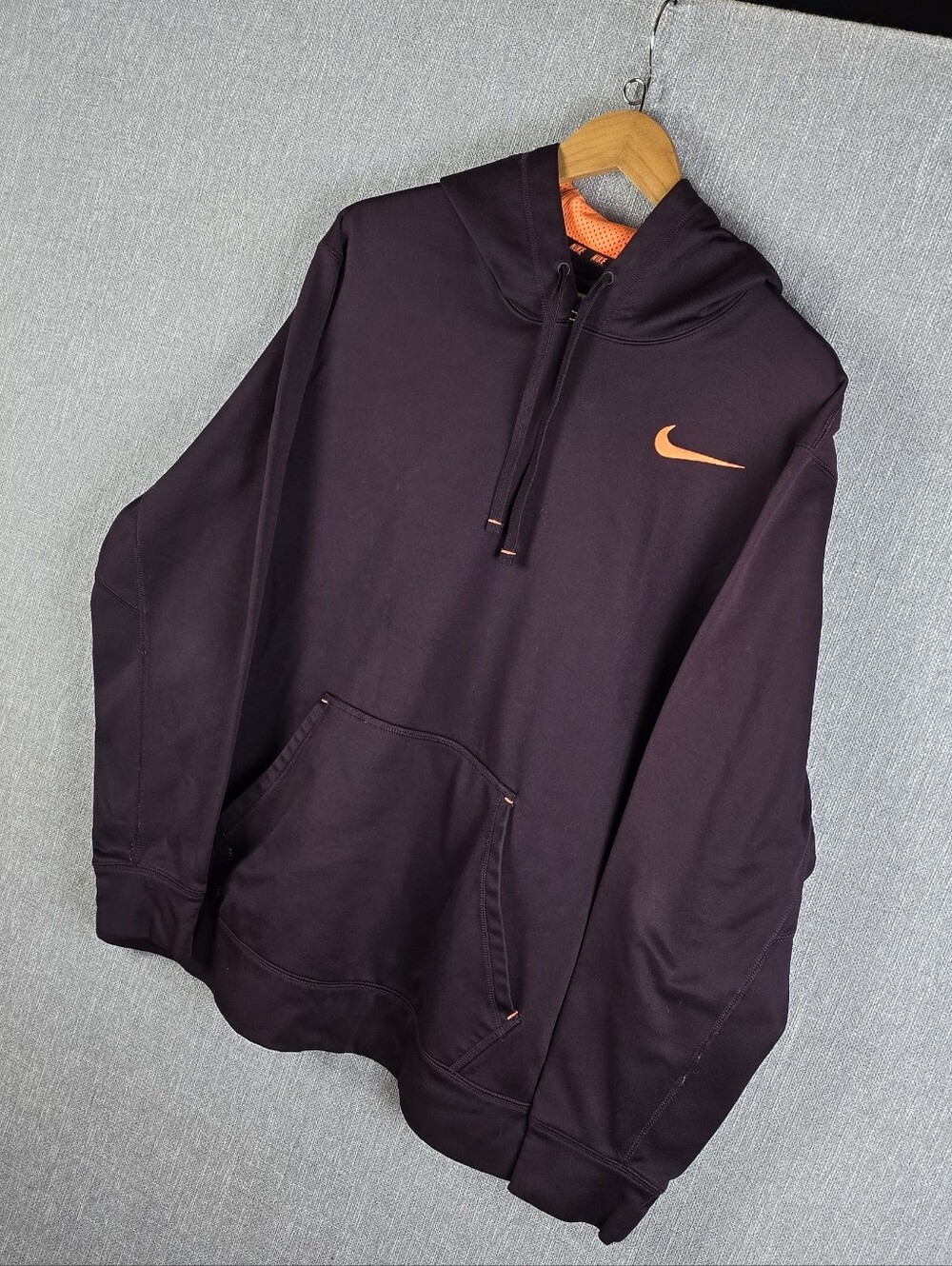 Nike Therma-fit Purple/maroon, Orange Hoodie Mens Sz XL